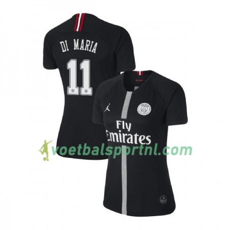 Paris Saint-Germain Di Maria 11 Jodan Zwart Dames Third Shirt 2018-19